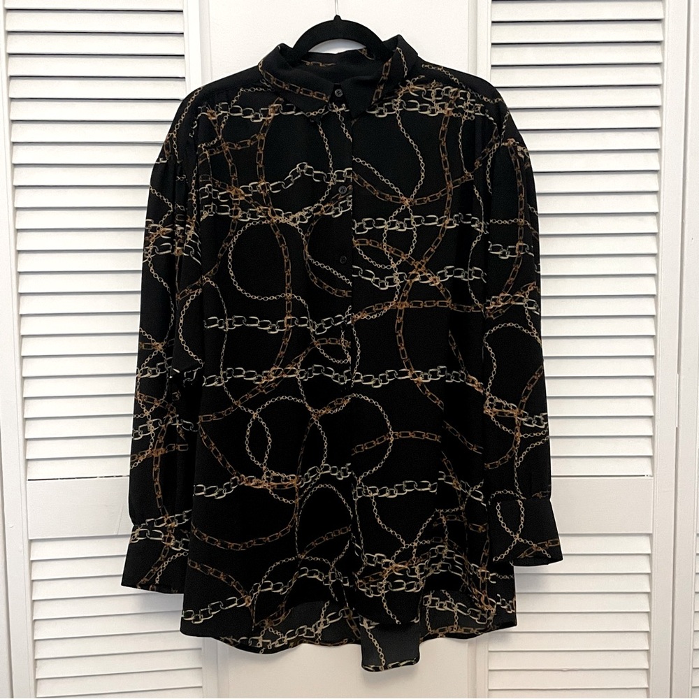 Monki chain print shirt size M oversized